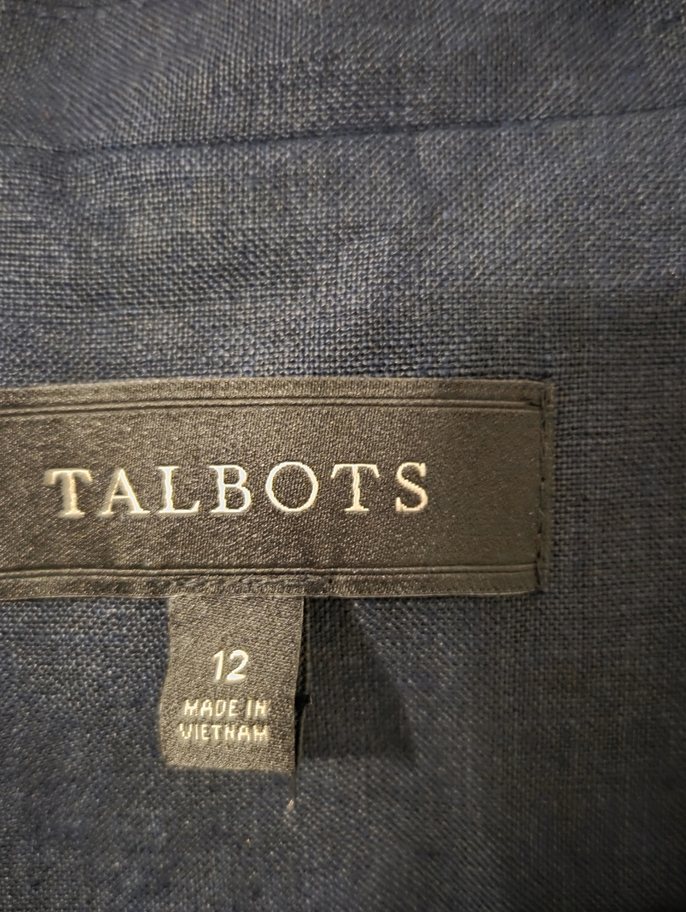Talbots Womens Blue 100% Linen Preppy Coastal Gold Button Blazer Sz 12 Office - Picture 7 of 10